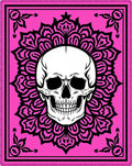 Vibrant Pink Skull Mandala Rug