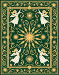 Emerald Angelic Golden Starburst Frame Rug