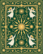 Emerald Angelic Golden Starburst Frame Rug