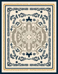 Navy Blue Botanical Medallion Rug