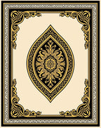 Elaborate Gold Leaf Scrollwork Border Rug