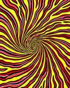 Vibrant Red Swirl Abstract Rug