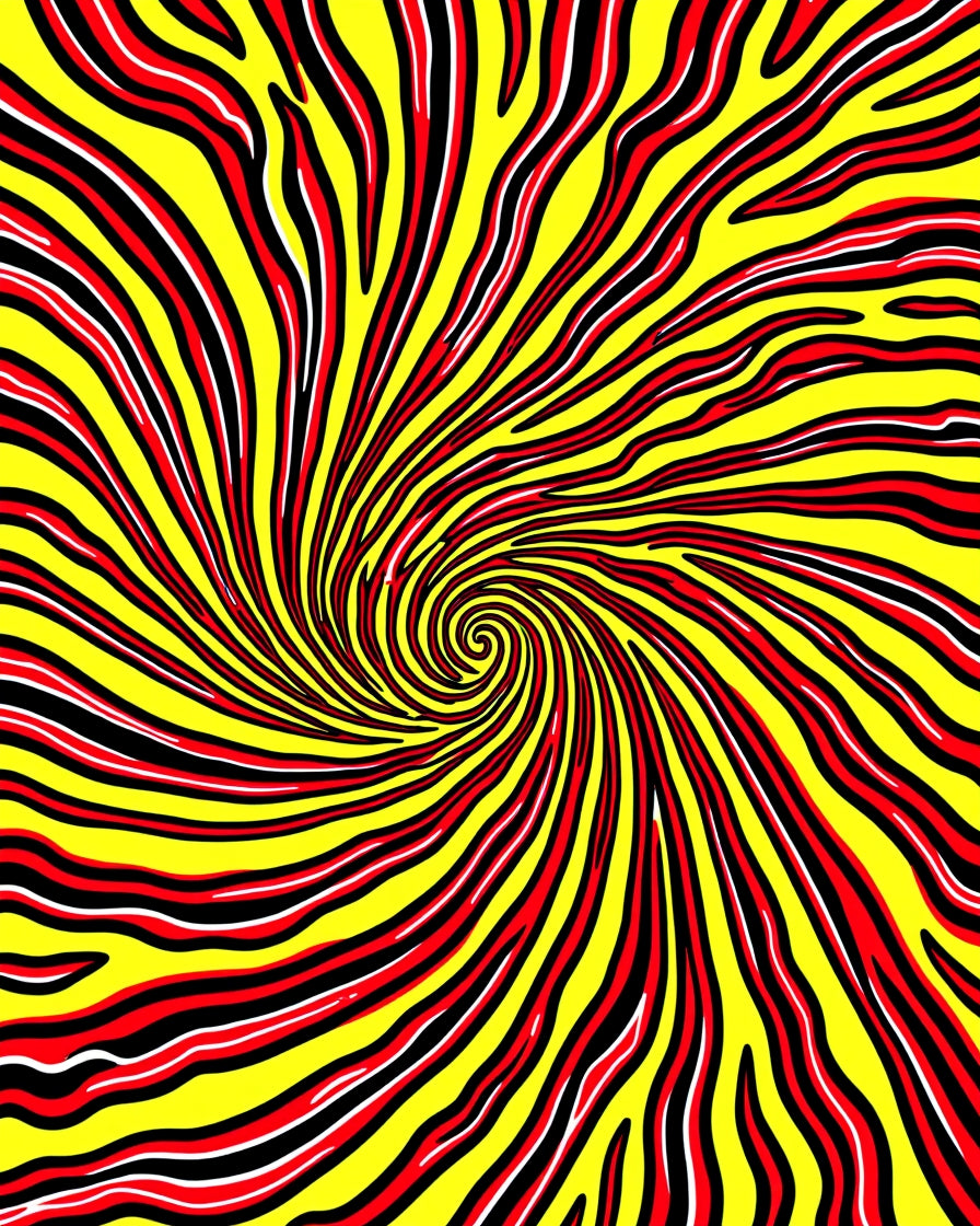 Vibrant Red Swirl Abstract Rug