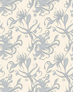 Elegant Light Blue Floral Swirl Rug