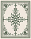 Art Deco Emerald Geometric Medallion Rug