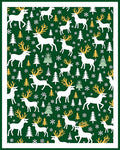 Christmas Deer Forest Snowflakes Rug