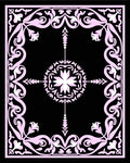 Ornate Pink Floral Centerpiece Frame Rug