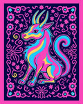 Vibrant Mythical Creature Floral Border Rug