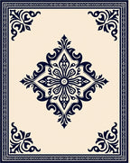 Navy Royal Lace Medallion Rug