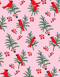 Whimsical Red Cardinal Evergreen Meadow Rug