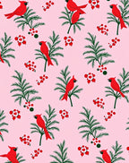 Whimsical Red Cardinal Evergreen Meadow Rug