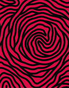 Crimson Black Swirling Wave Rug