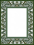 Dark Green Gold Celtic Knot Frame Rug