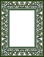 Dark Green Gold Celtic Knot Frame Rug