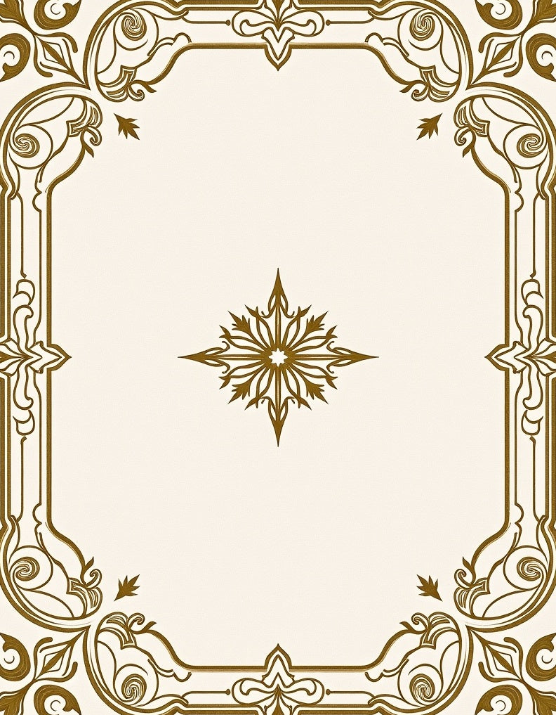 Ornate Gold Border Starburst Rug