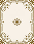 Ornate Gold Border Starburst Rug