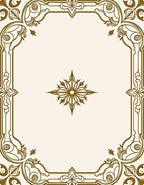 Ornate Gold Border Starburst Rug