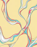Flowing Pink Turquoise Abstract Waves Rug