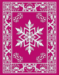 Fuchsia Snowflake Border Medallion Rug
