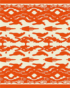 Vibrant Orange Abstract Organic Flow Rug