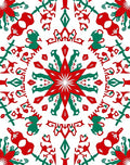 Red And Green Starburst Mandala Rug