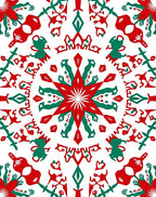 Red And Green Starburst Mandala Rug