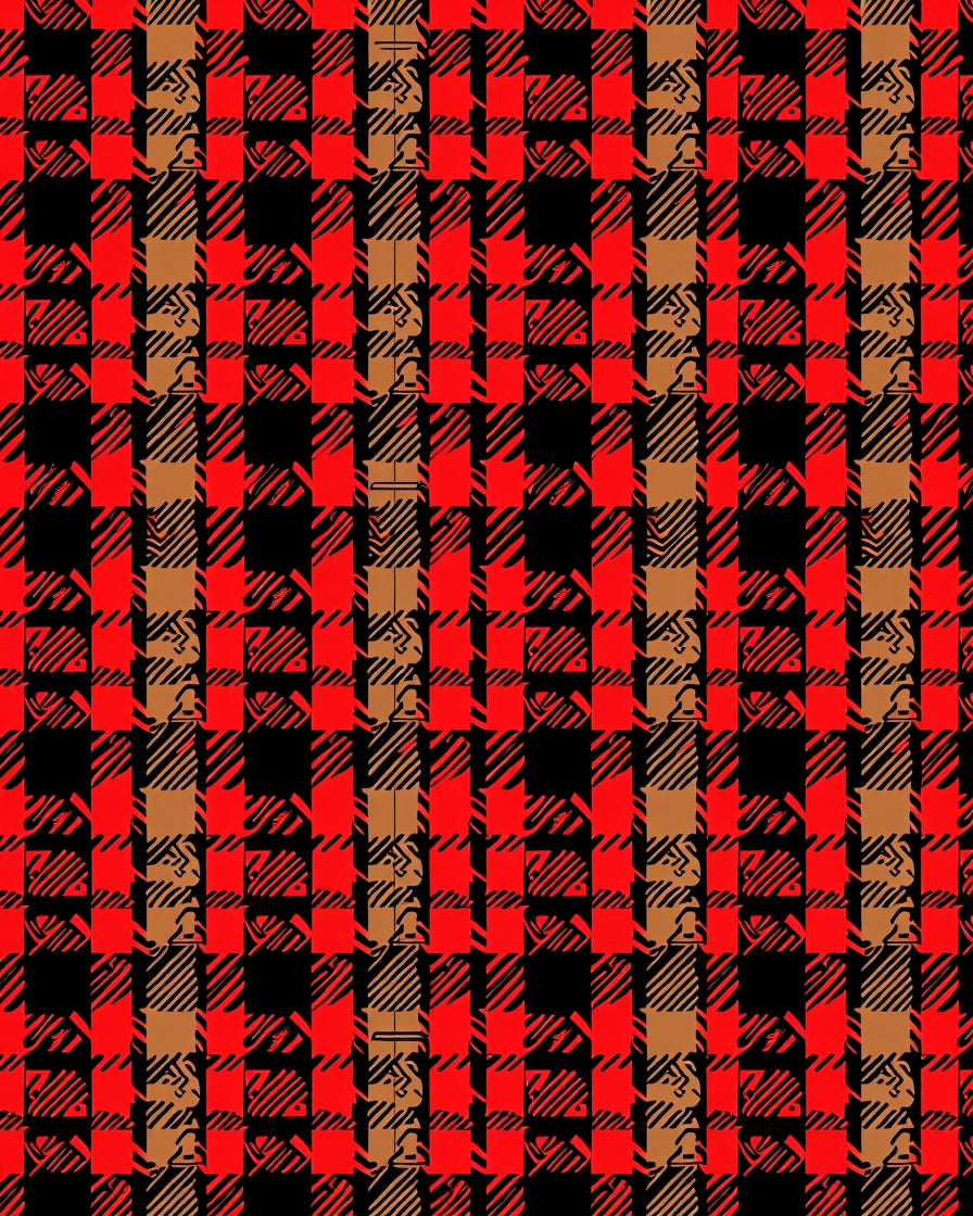 Rustic Red Brown Plaid Check Rug