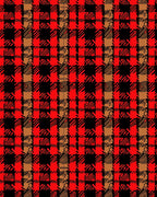 Rustic Red Brown Plaid Check Rug
