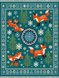 Whimsical Fox And Snowflake Forest Rug
