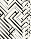 Cream Linear Geometric Interlocking Rug