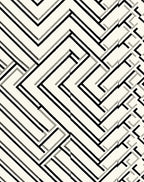 Cream Linear Geometric Interlocking Rug