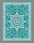Teal and White Mandala Art Rug