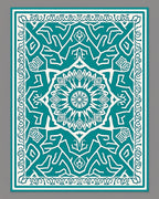 Teal and White Mandala Art Rug