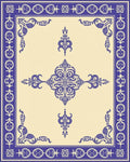 Classic Indigo Floral Border Medallion Rug