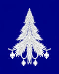 White Elegant Evergreen Ornament Rug