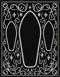 Gothic Black Silver Coffin Trio Rug