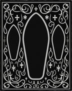 Gothic Black Silver Coffin Trio Rug