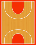 Orange Wood Court Lines Rug