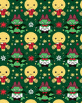 Charming green and yellow character collection Rug