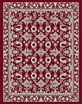Antique Crimson Swirl Blossom Frame Rug