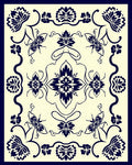 Navy Floral Butterfly Medallion Harmony Rug