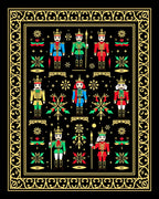 Black Nutcracker Soldier Royal Border Rug