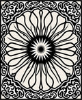 Monochromatic Black Geometric Floral Bloom Rug