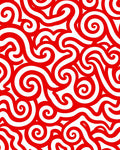 Bold Red Swirl Ribbon Weave Rug