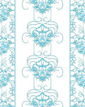Aqua Nouveau Floral Pillar Rug