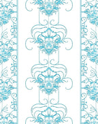 Aqua Nouveau Floral Pillar Rug
