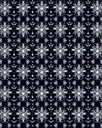 Dark Navy White Snowflake Symmetry Rug