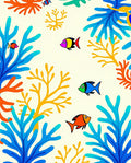 Colorful Coral Reef Fish Collection Rug