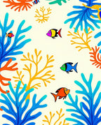 Colorful Coral Reef Fish Collection Rug