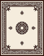 Ornate Dark Brown Center Medallion Rug